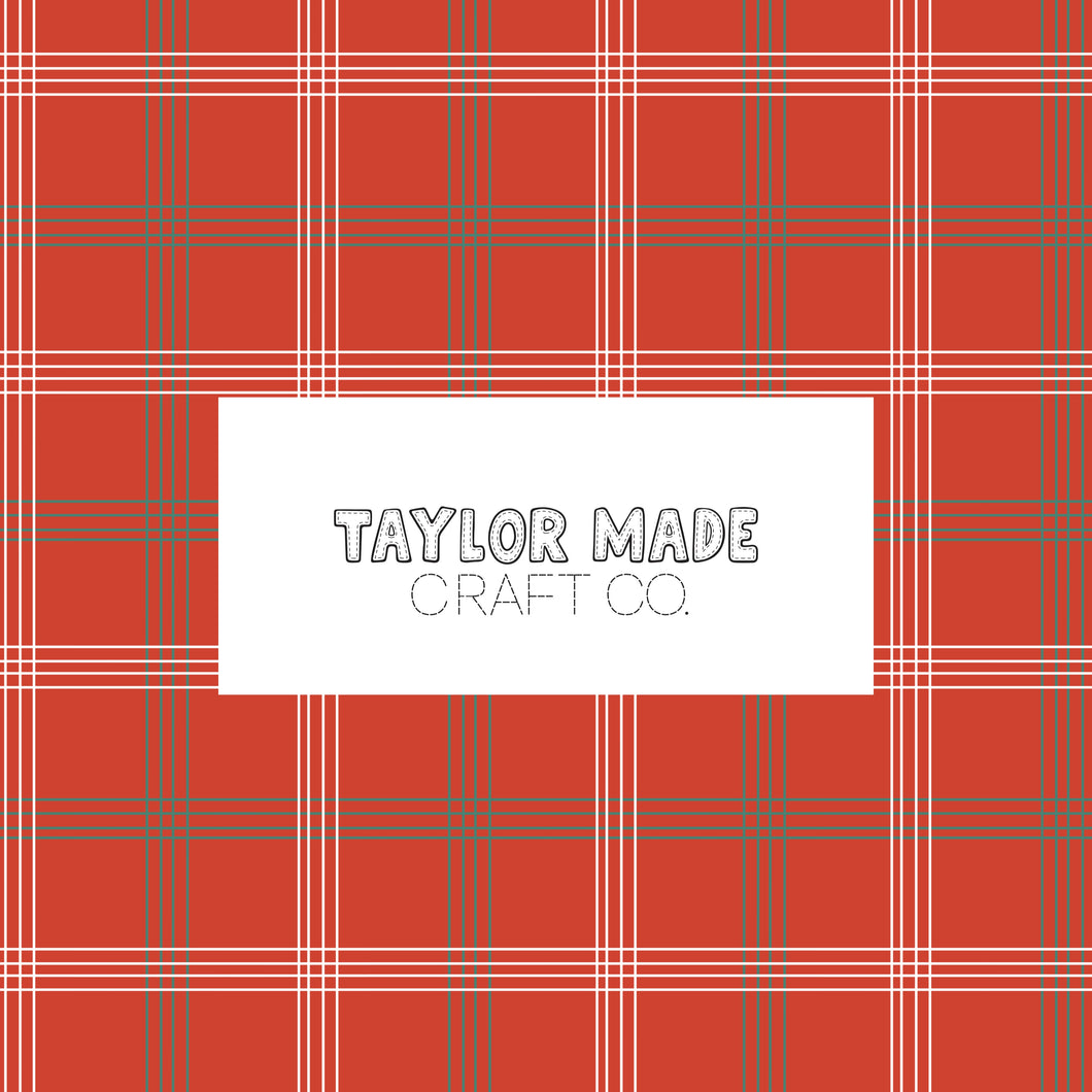 Red, White and Green Tartan Plaid