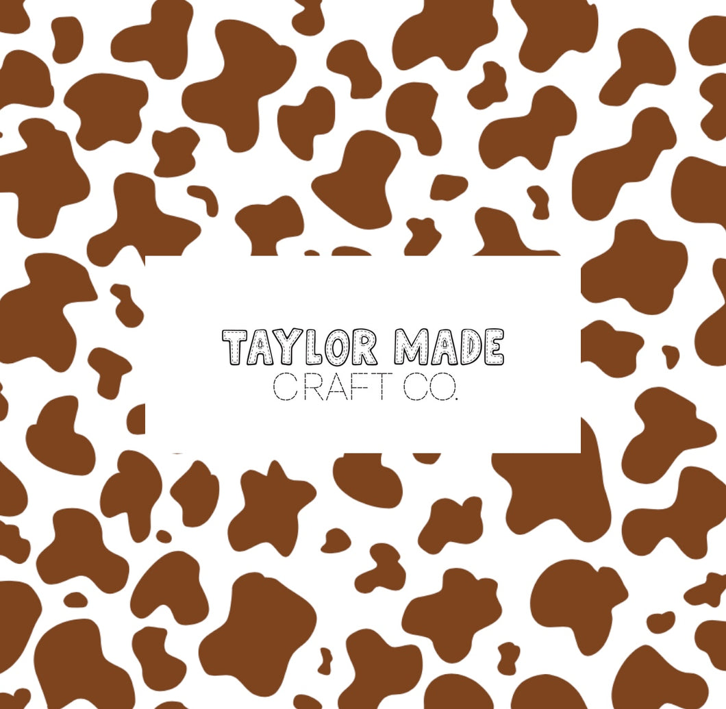 Brown and White Cow Print